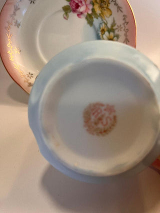 #3525 R.S. Prussia "Lily-Mold" Teacup Saucer Stand Set
