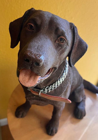 #3529 Chocolate Labrador Retriever Sculpture