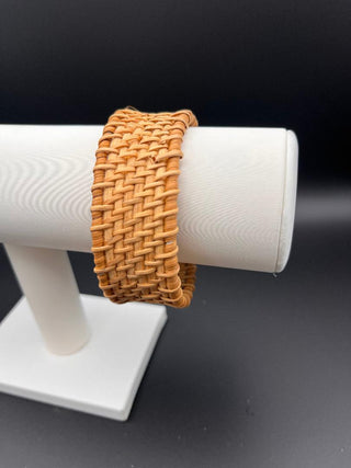 #3535 Natural Woven Rattan Cuff Bracelet