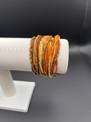 #3536 Bohemian-style Multi-strand Seed Bead Bracelet
