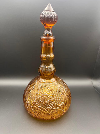 #3561 Amber Sandwich Glass Decanter