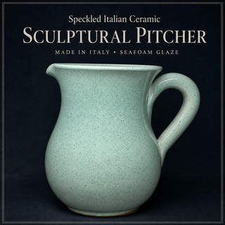 Speckled Italian water or wine ceramic pitcher
