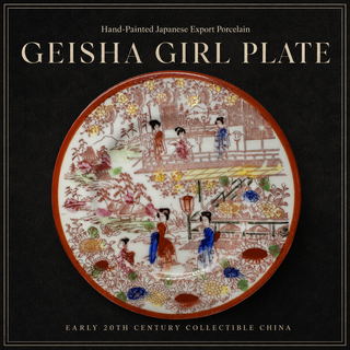 Vintage Hand Painted Geisha Garden Plates 6½ Inches Japan