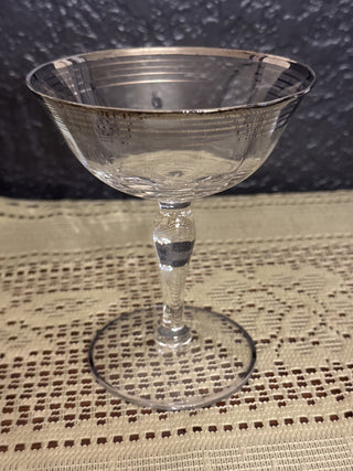 Vintage Martini Glass with Silver Rim- RCD|84949