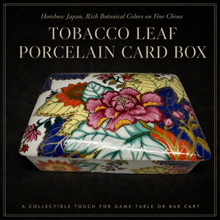 Vintage Horchow Japan "Tobacco Leaf" Porcelain Card Box
