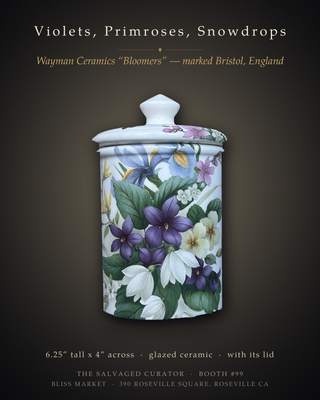 Vintage Wayman Ceramics "Bloomers" Biscuit Jar – Made in Bristol, England