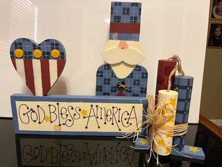 #1225 Uncle Sam Wood Sign Set of 4