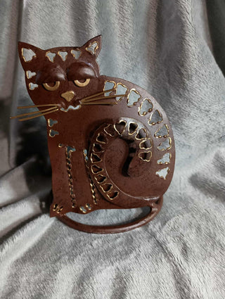 Vintage cat tealight holder rsv|118158