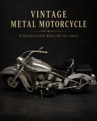 Handcrafted Vintage Metal Motorcycle Figurine
