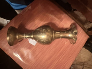 Large Solid Brass Fluted Vase Tall #62 VV MTS|105685