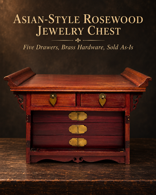 Vintage Mid-Century Chinese Rosewood Altar Jewelry Chest