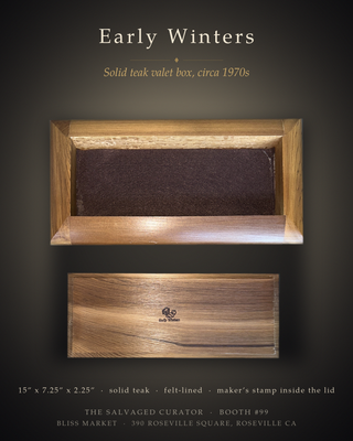 Rare Vintage Early Winters Teak Valet Box Circa 1970's to 1980's