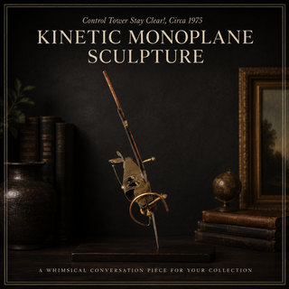 "Control Tower Stay Clear!" – Vintage Mid-Century Kinetic Monoplane Sculpture by Deeter (1975)