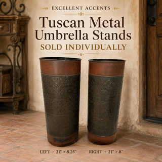 Excellent Accents Tuscan Metal Umbrella Stand - 21" x8.25"