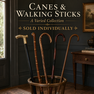 intage Victorian-Style Ornate Engraved Brass Derby Walking Stick