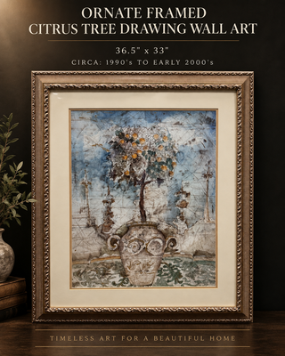 Ornate Framed Citrus Tree Drawing Wall Art - 36.5" x 33"