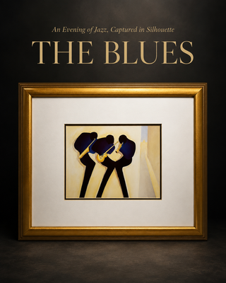 Patrick Ciranna "The Blues" Framed Art Print Prime Arts of Bath Jazz Musicians
