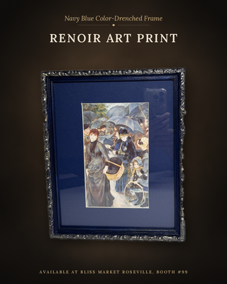 Custom Color-Drenched Frame with Renoir Art Book Page Print