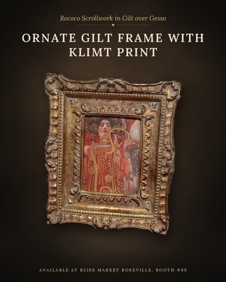 Vintage Ornate Gold Frame with Gustav Klimt "Hygieia" Art Book Plate Print