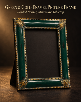 Miniature Baroque Green & Gold Enamel Picture Frame