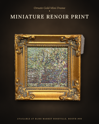 Miniature 1:12 Scale Framed Art – Van Gogh "Olive Trees" Reproduction in Ornate Gold Frame (4x4")