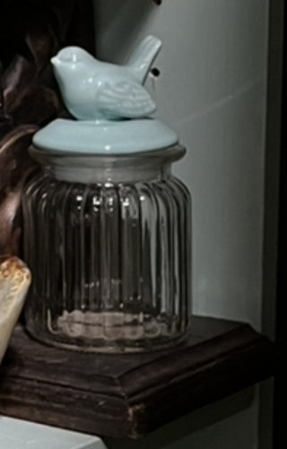 Candy Jar with Bluebird Topper - RCD|95888