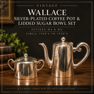 Vintage Wm. A. Rogers Silver-Plated Coffee Pot & Lidded Sugar Bowl Set, Circa 1930s
