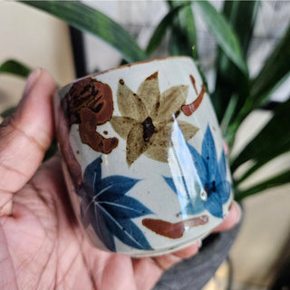 $3 OFF - Vintage Japanese "Leaf" Stoneware Tea/Sake - Set of 3