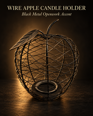 Metal Wire Apple Candle Holder
