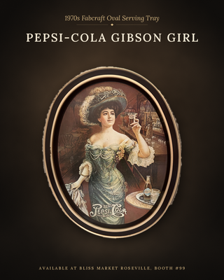 Vintage 1970s Fabcraft Pepsi-Cola Metal Tin Serving Tray – 1909 Gibson Girl Advertising Reproduction