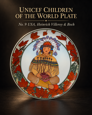 Child of the U.S.A. UNICEF 1984 Collector Plate No 9 Villeroy & Boch Heinrich Box & Insert