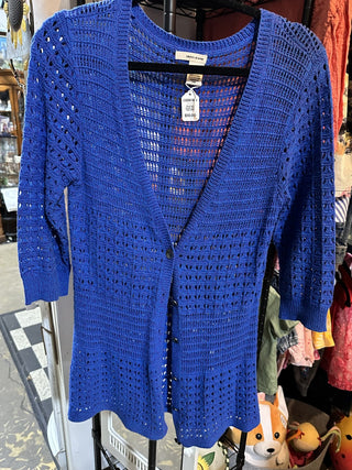 Blue lace jacket. Size Med. #SM  RCD|82763