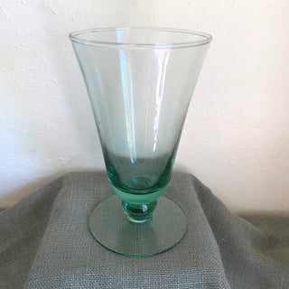 Glass Blown Green Goblet