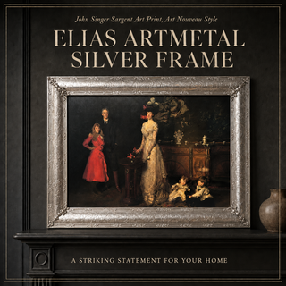 Vintage Elias Artmetal 1999 Art Nouveau Pewter & Silver 8x10 Photo Frame (Style 2442)