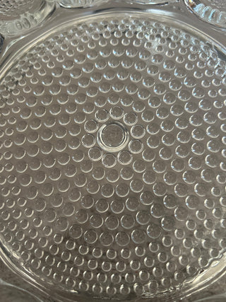 11”  VTG Indiana Glass deviled egg plate, thick hobnail glass
