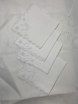 Scalloped Cutwork Napkins - Set of 4|58782