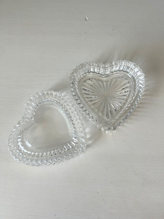 Glass heart trinket dish RSV|80639