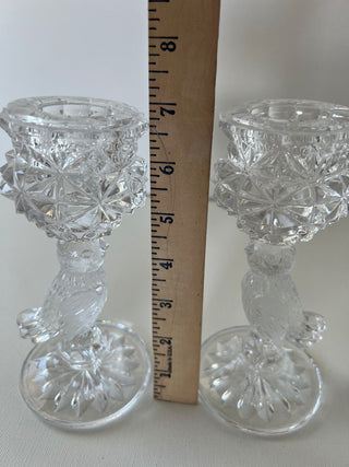 Crystal bird candlesticks|72050