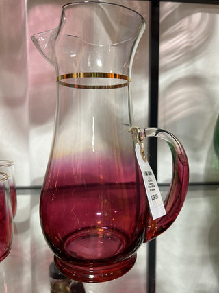 BLENDO Cranberry Ombre Pitcher & 6 glasses|53479