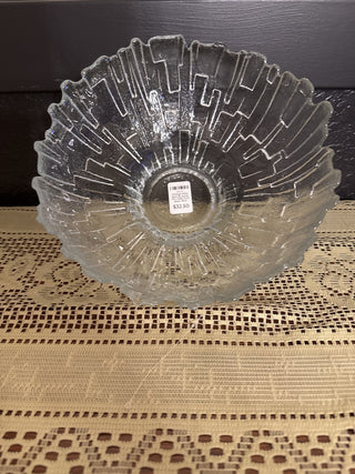 Vintage MCM Bark Brutalist 70's Glass Fruit Bowl -RCD|103915