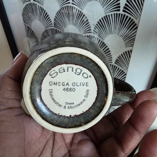 NEW - Vtg Sango Omega Olive Mugs - Set of 3