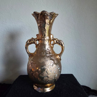 NEW - Vtg 24K Gold Weeping Victorian Vase