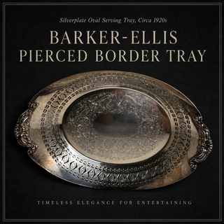 Barker-Ellis Engraved Silverplate 11-Inch Oval Serving Tray with Pierced Border