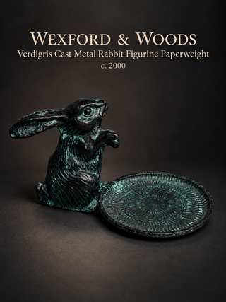 Wexford & Woods Verdigris Cast Metal Rabbit Figurine Paperweight 4.5" c. 2000