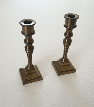 Vintage brass mini candlestick set of 2, RSV|77928