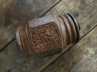 10H Hand carved wooden jar MTS|134210