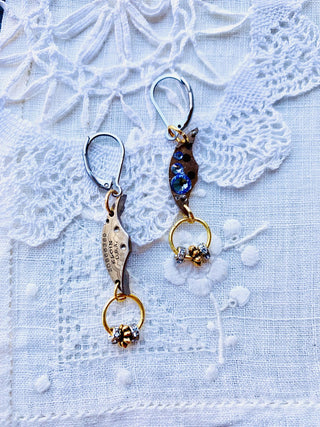 Steampunk Earrings Light Blue