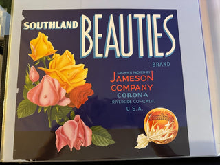 Southland Beauties Authentic Citrus Farm Crate Label EC098 MTS