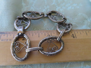 Silver tone round link bracelet RCD|122513