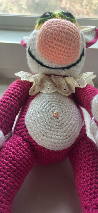 Hand crochet large pink panter